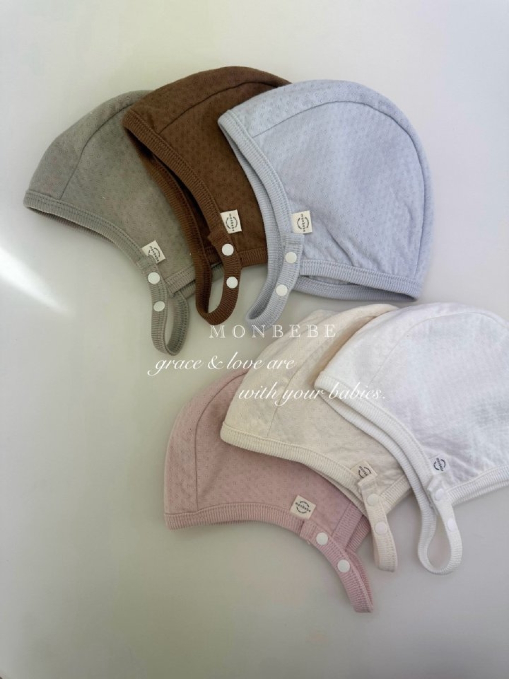MONBEBE27｜(3m-24m) 排扣帽子