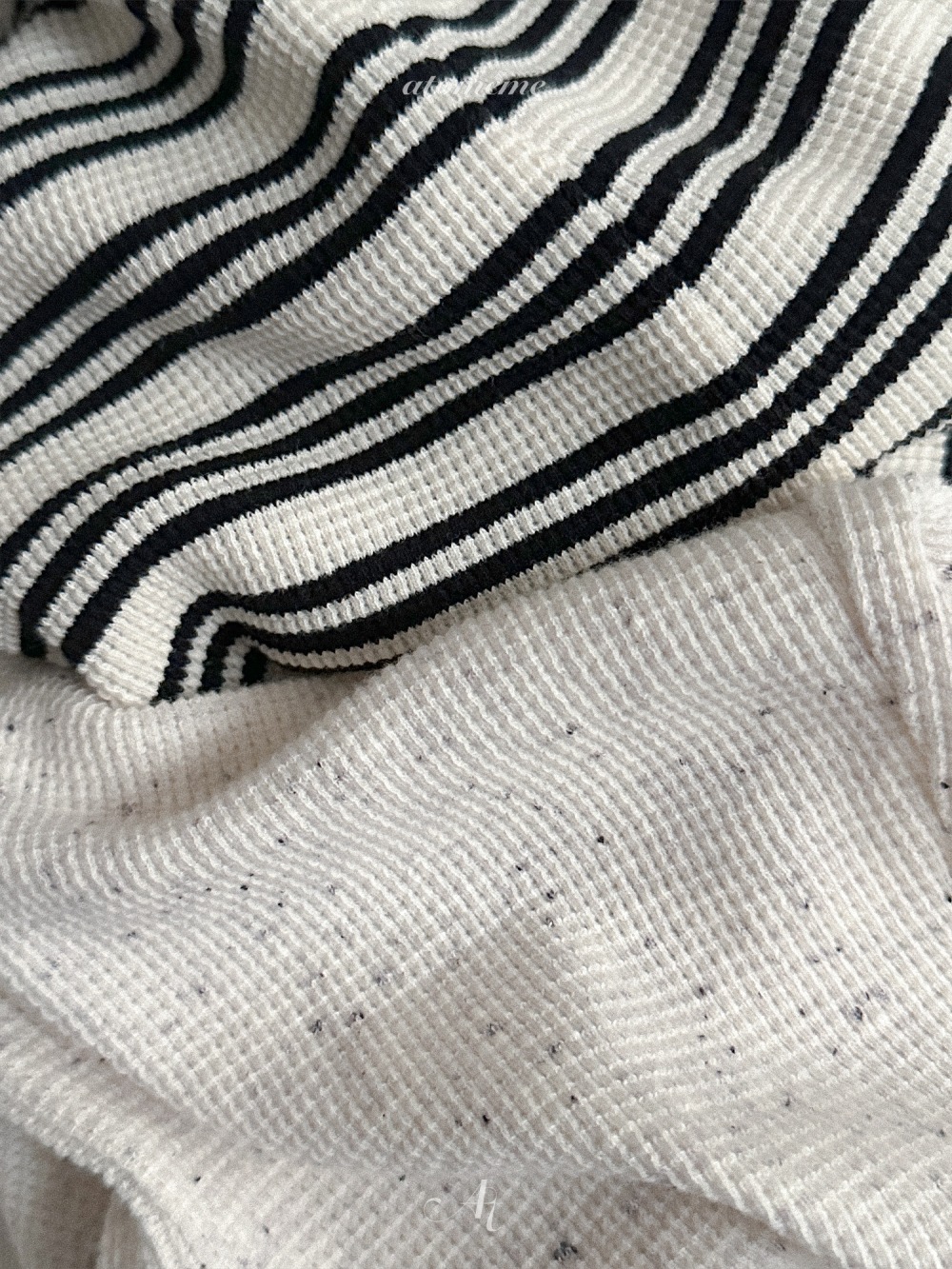 Atomeme39｜(70-110) 華夫格印花吊帶長褲