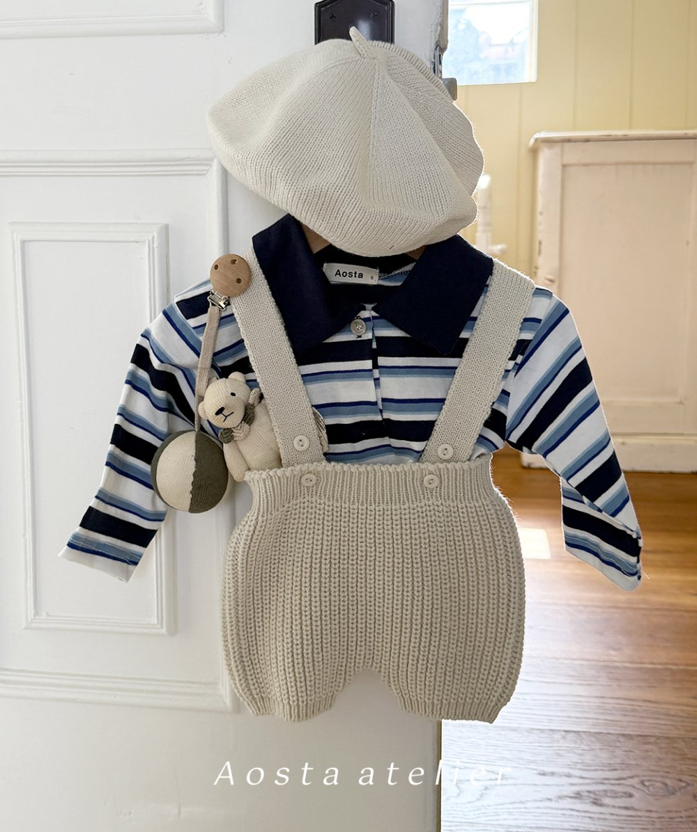 AOSTA50｜(6m-5y) 可愛針織背帶褲