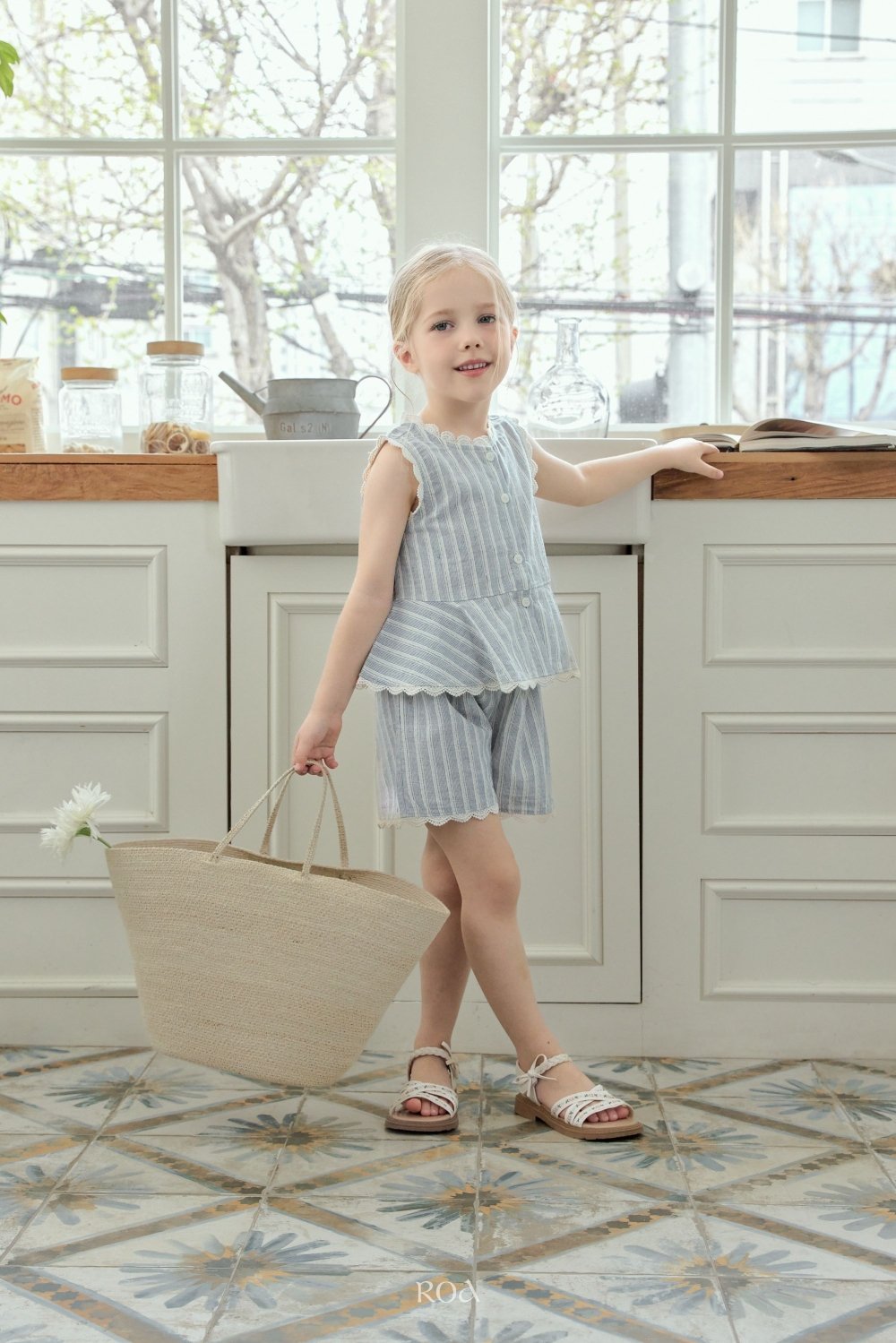 ROA02｜(6m-18m) 2色蕾絲波浪邊套裝