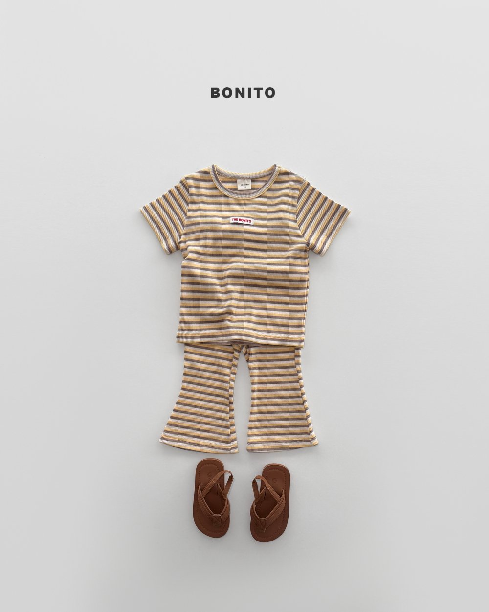 Bonito20｜(75cm-125cm) 2色小標條紋線條套裝