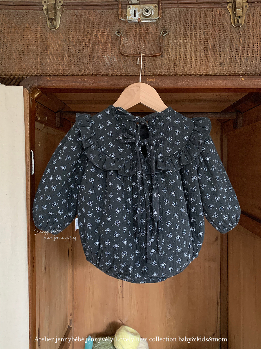 JE 631｜(66-90cm)  小碎花公主袖包屁衣