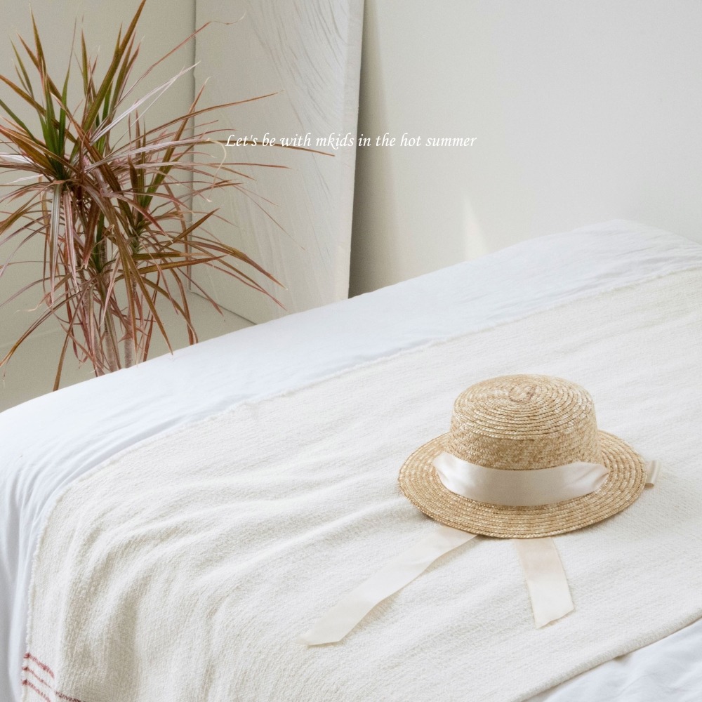 M-KIDS53｜(65-115cm) 緞帶草帽