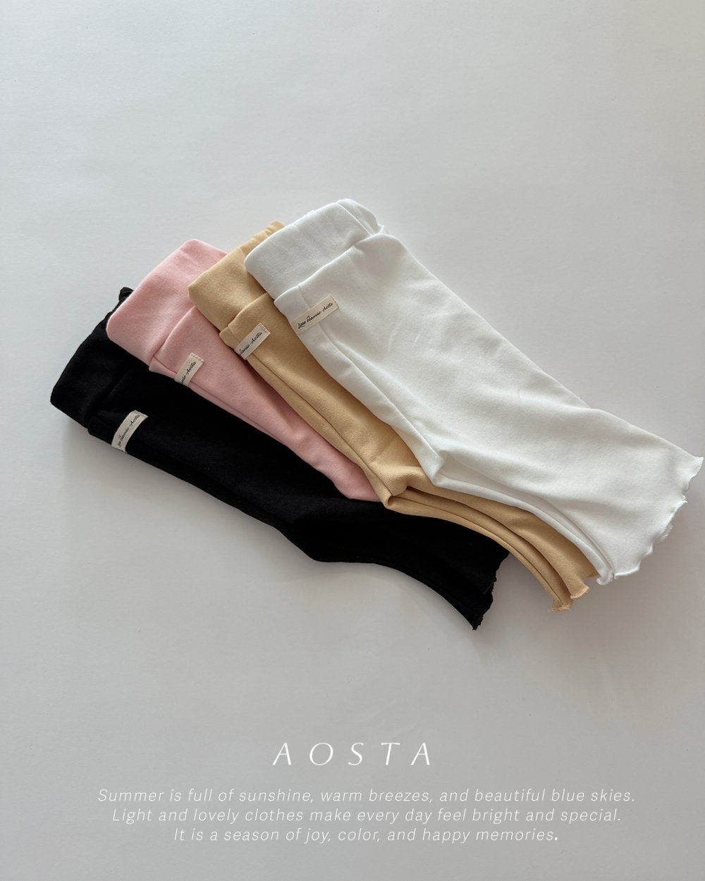 AOSTA03｜(6m-5y) 4色木耳邊果凍褲