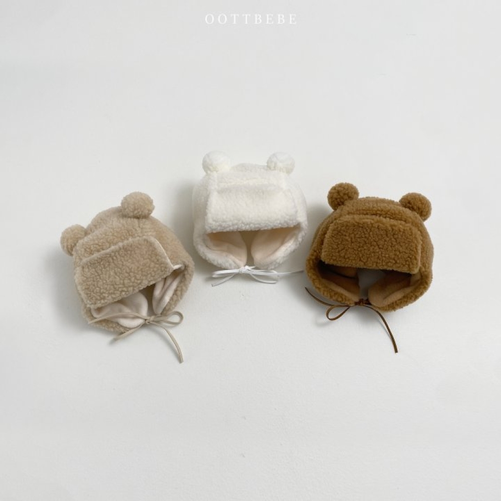 Oottbebe48｜(Free)  小熊耳朵羊羔毛帽