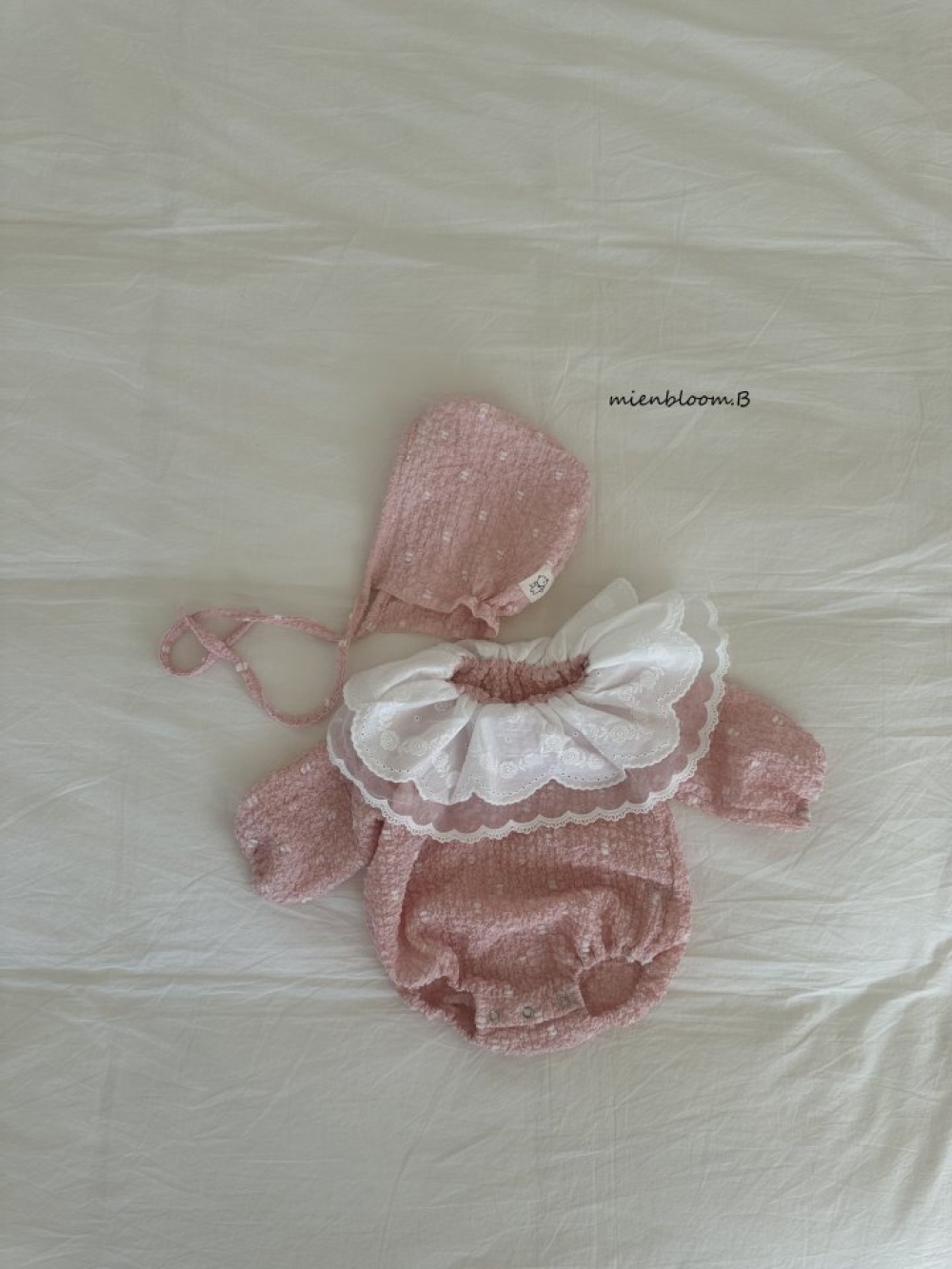 Bloom.b52｜(0m-18m) 印花抓皺綁帶帽