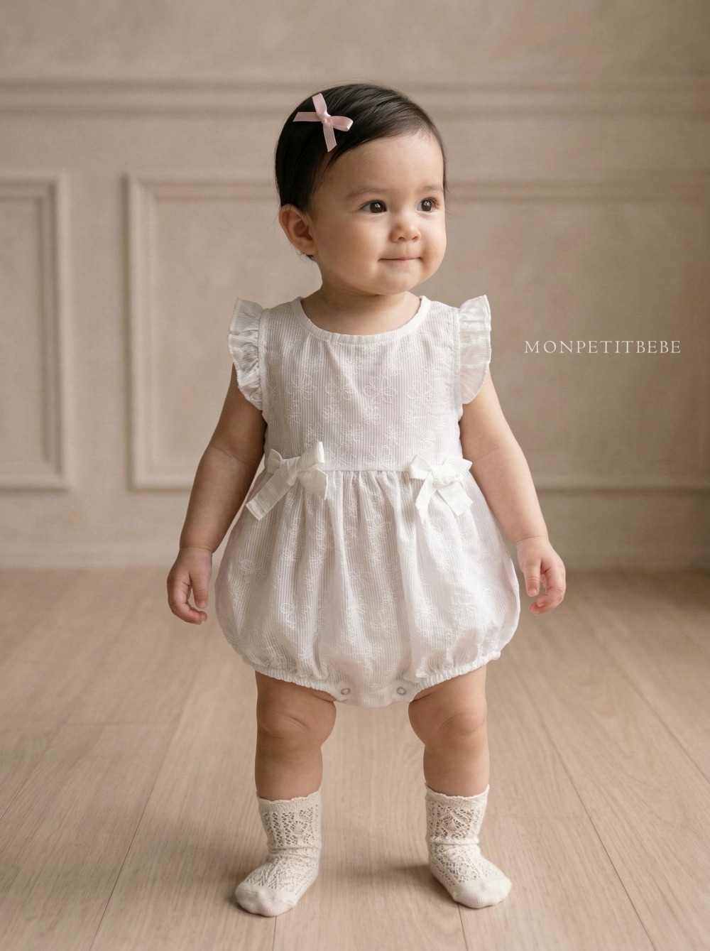 Mon petit05｜(66-90cm) 花卉段帶包屁衣