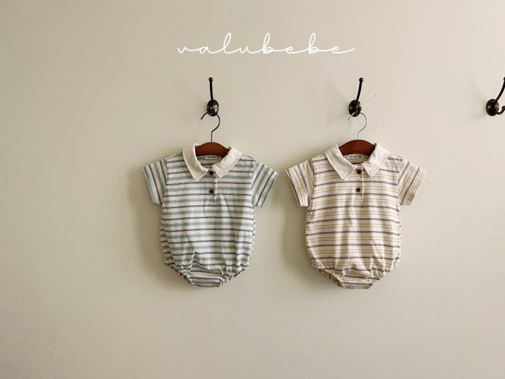 Valubebe 42｜(65-80cm) 襯衫條紋連身服