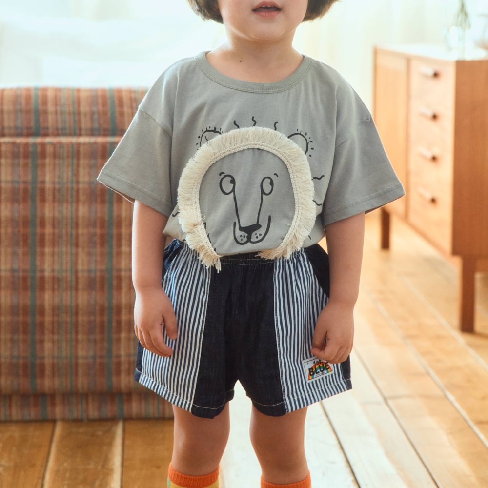 1st blue05｜(~93-118cm) 條紋設計短褲