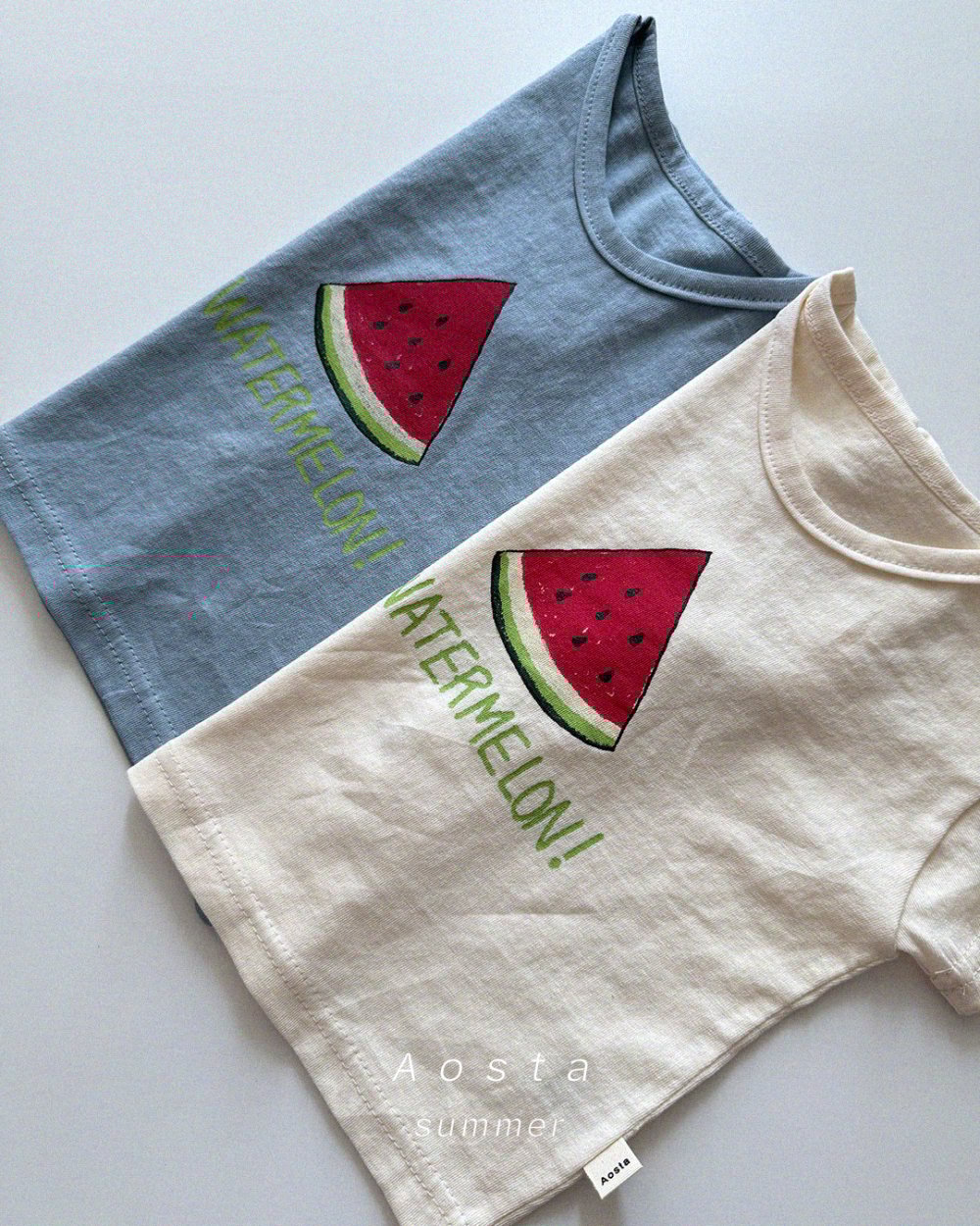 AOSTA14｜(6m-5y) 2款清涼西瓜印圖上衣
