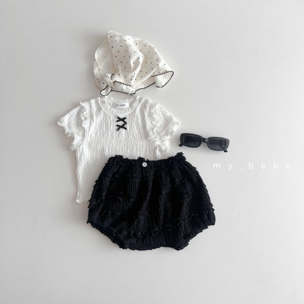 my_bebe14｜(58-72cm) 花邊層次燈籠褲