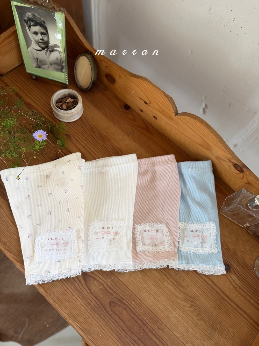 Marron15｜(1y-6y) 蕾絲邊內搭緊身褲