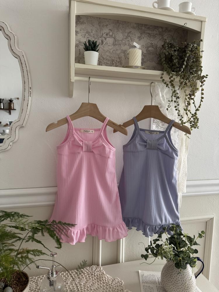 LePetitmot20｜(80-125cm) 蝴蝶結背心連身裙