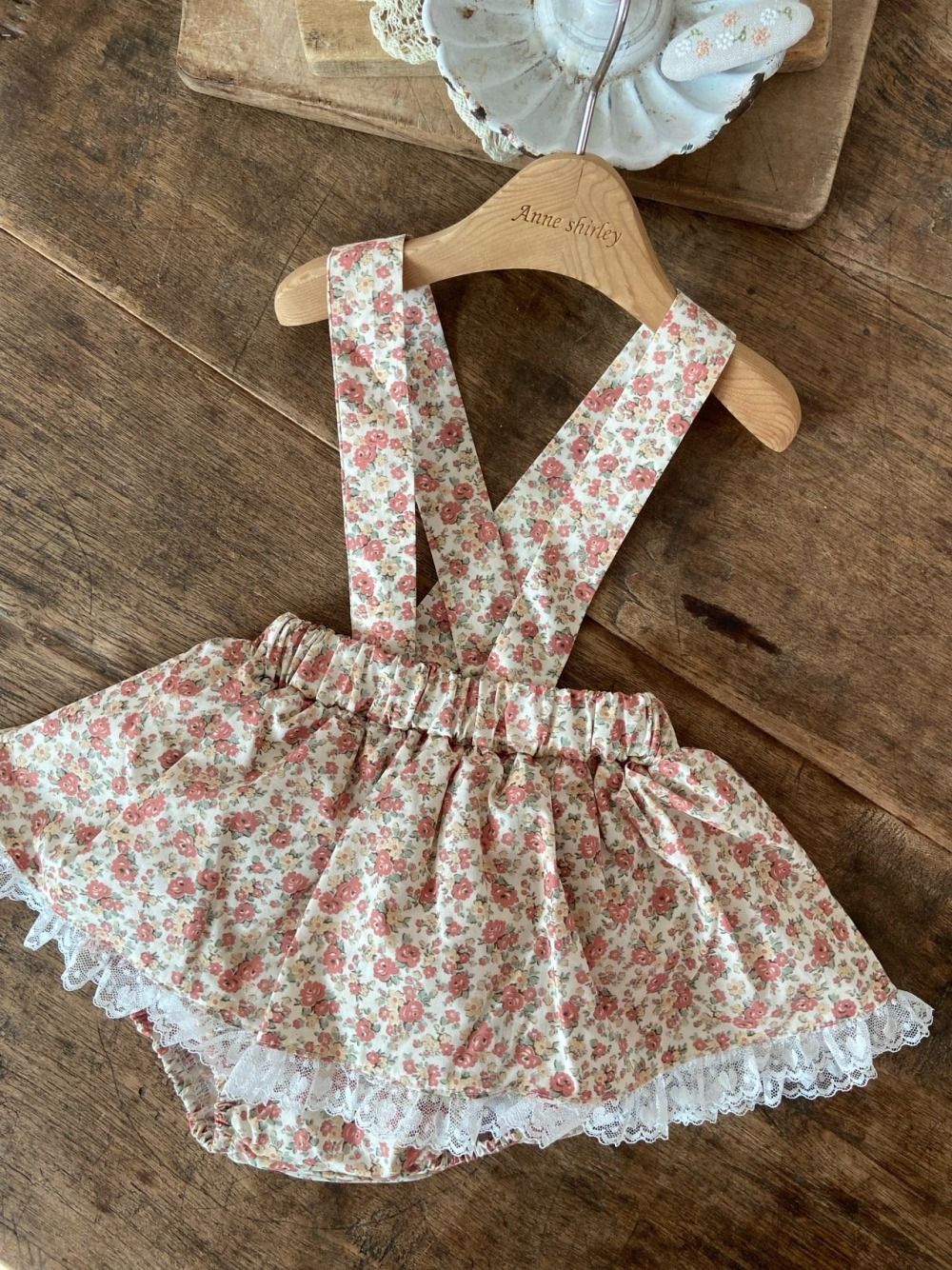 Anne Shirley21｜(3m-22m) 2色碎花玫瑰吊帶包屁裙