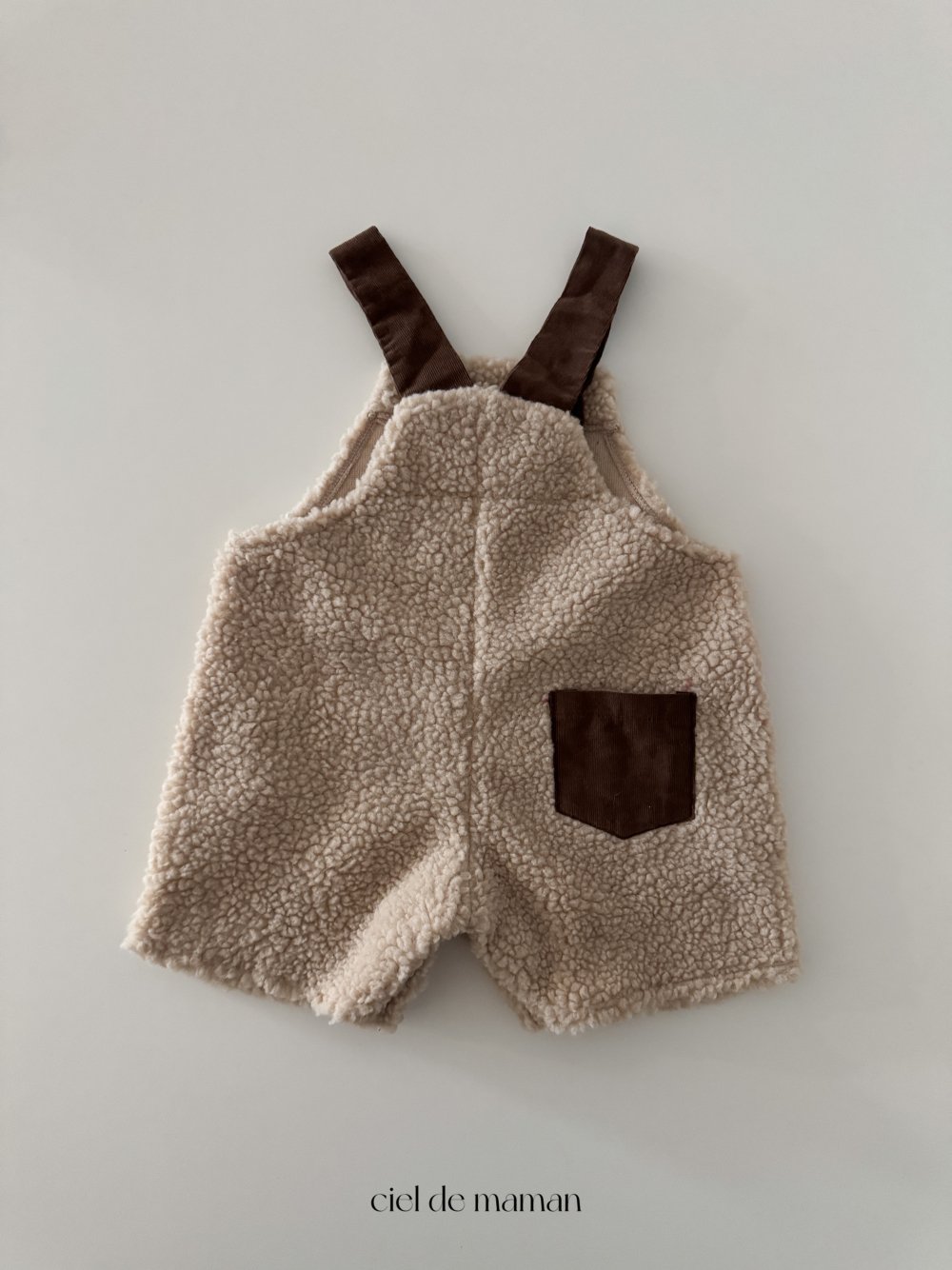 Cieldemaman06｜(6M~24M)  撞色絨毛吊帶褲