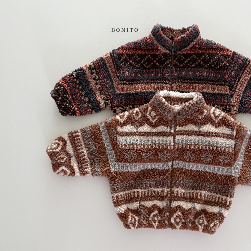 Bonito46｜(75cm-125cm) 北歐刷毛拉鍊外套