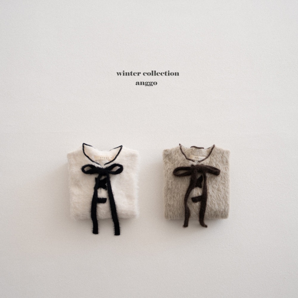 anggo07｜(75cm-120cm) 毛絨蝴蝶綁帶上衣