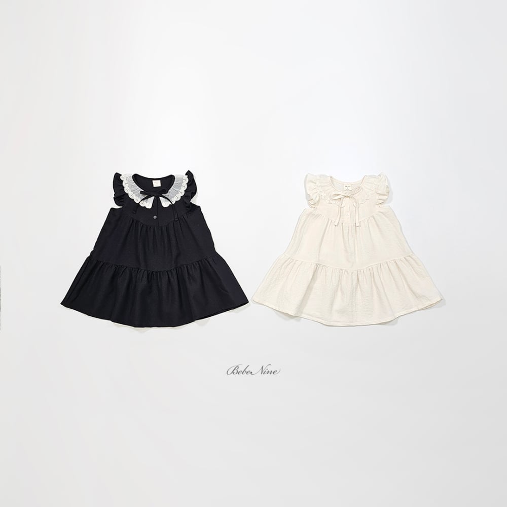 bebe nine42  (65cm-115cm) 2色氣質蕾絲領洋裝