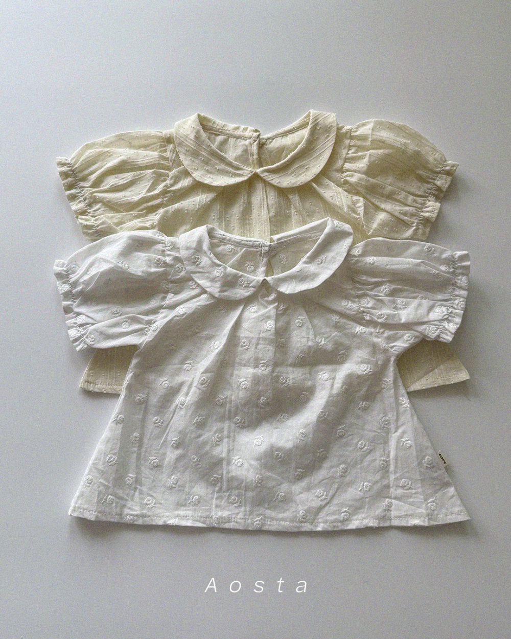 AOSTA58｜(6m-5y) 2款翻領泡泡袖上衣