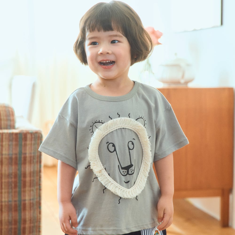 1st blue27｜(~93-118cm) 獅子設計上衣