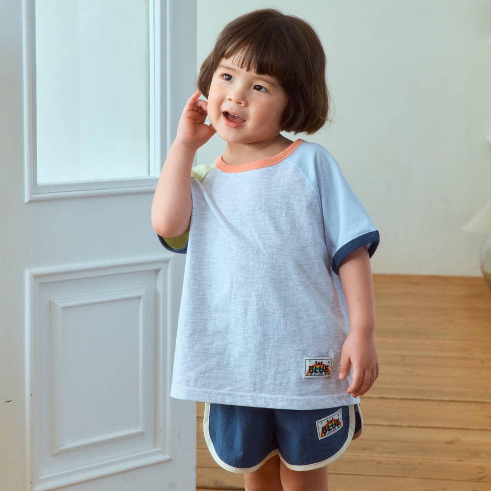 1st blue38｜(~93-118cm) 撞色拼接上衣