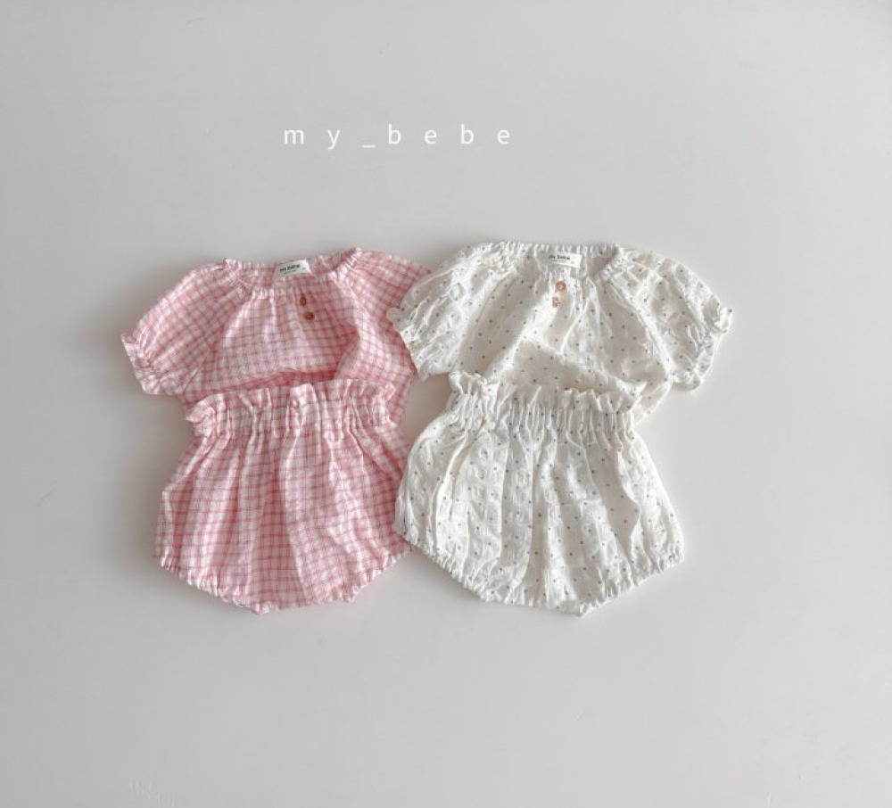 my_bebe16｜(58-72cm) 捲邊上衣燈籠褲套裝
