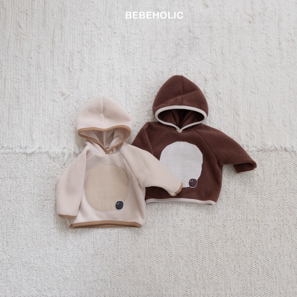 Bebe holic47｜(3m-18m) 印花刷毛連帽上衣