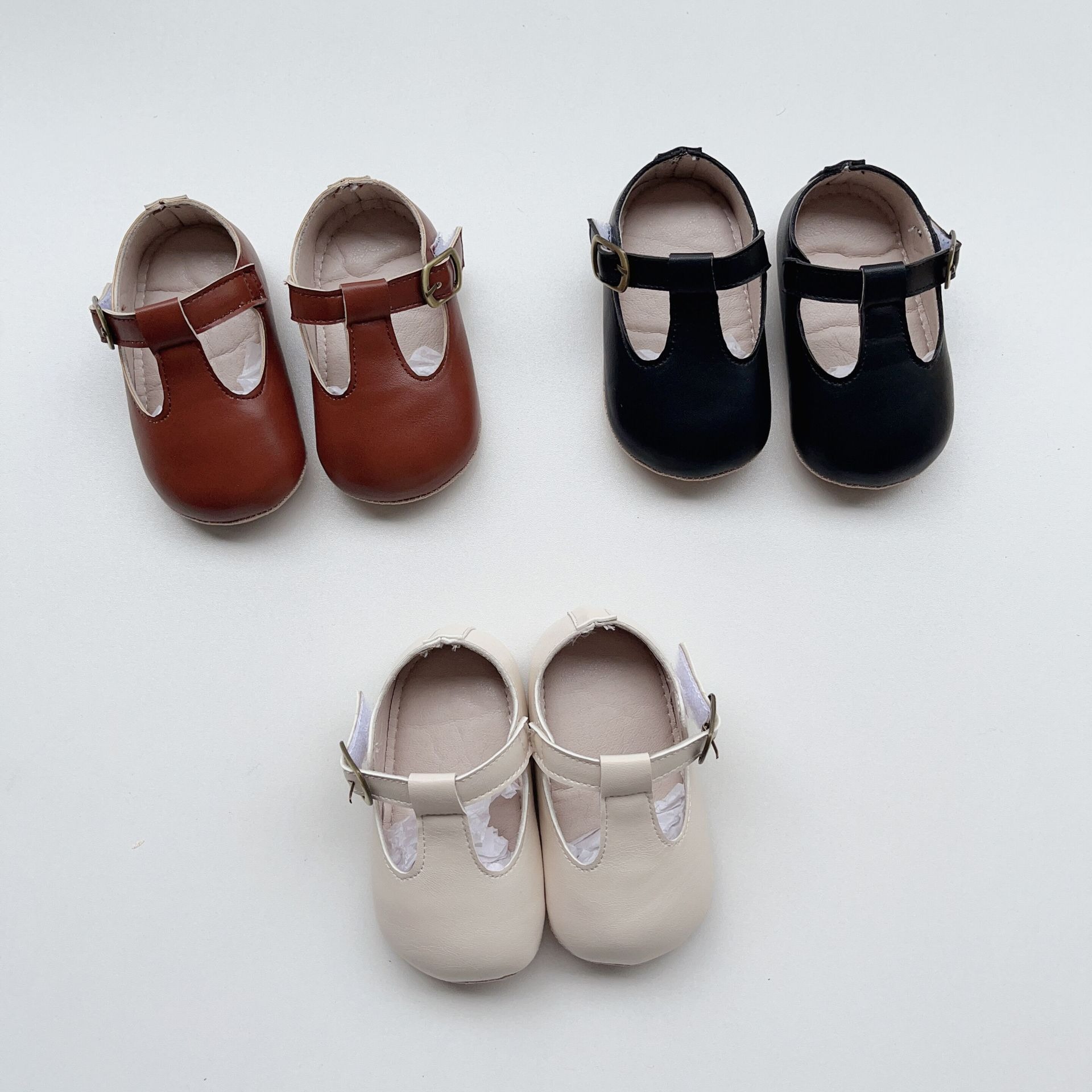 圓頭軟皮學步鞋