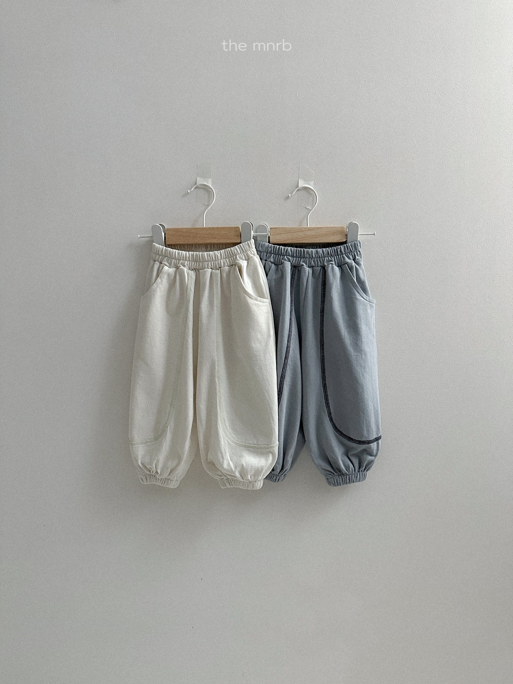 MiniRobe06｜(70-110) 素面圓弧壓線縮口褲