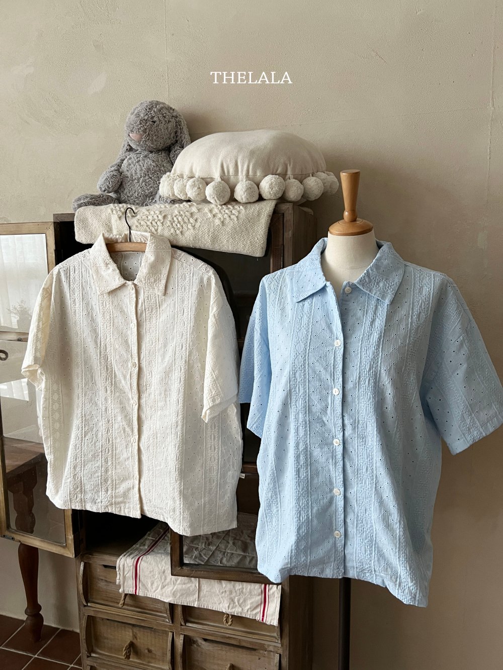 thelala37｜ (70-115-mom) 壓花親子襯衫