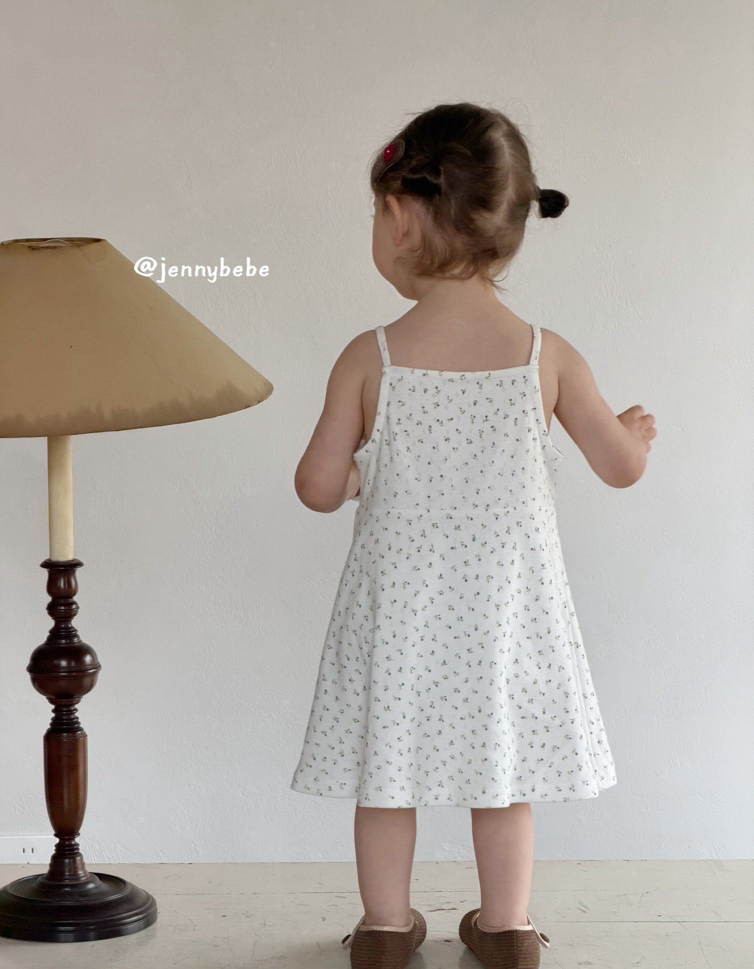 JE434｜(80-120cm) 細肩帶小碎花洋裝