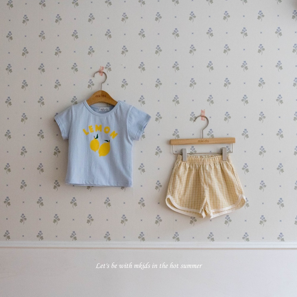 M-KIDS24｜(65-115cm) 開岔格紋短褲