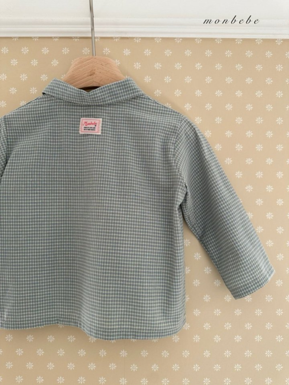 MONBEBE15｜(1y-6y) 細格紋有領襯衫