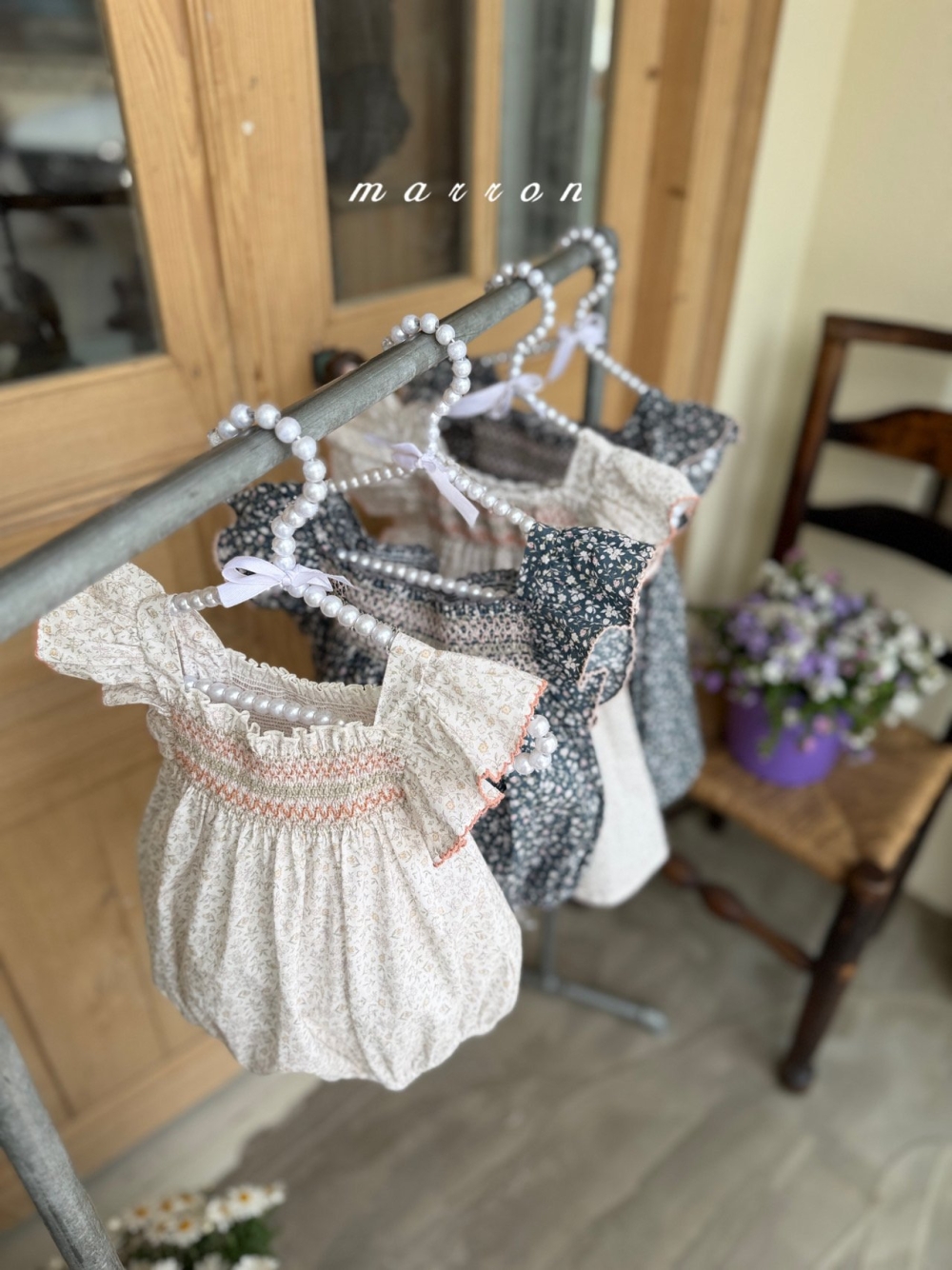 Marron10｜(3m-18m 1y-6y) 日落編織花包屁衣/洋裝