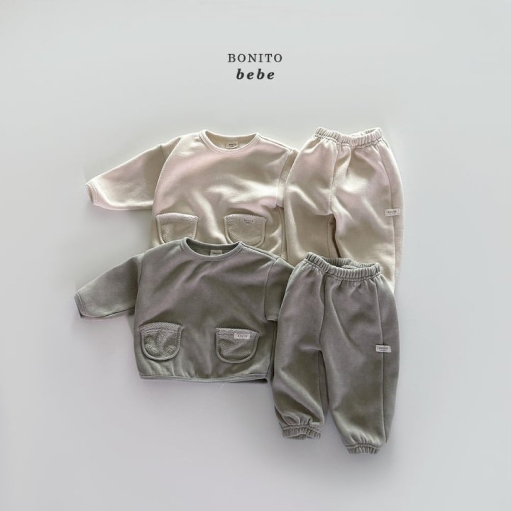 Bonito74｜(3m-18cm) 磨毛雙口袋套裝