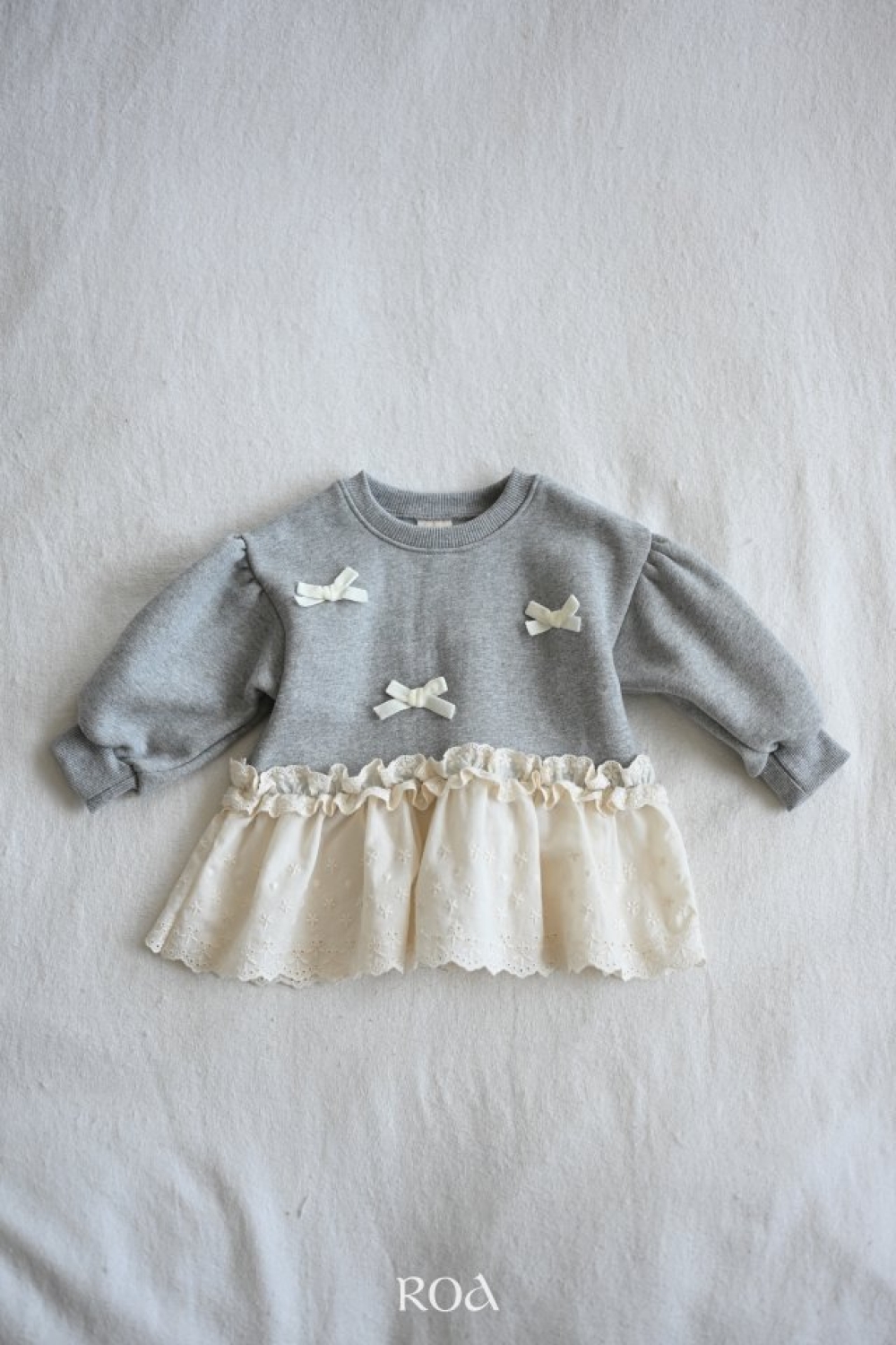 ROA05｜(80cm-120cm) 2色蝴蝶結蕾絲裙底上衣