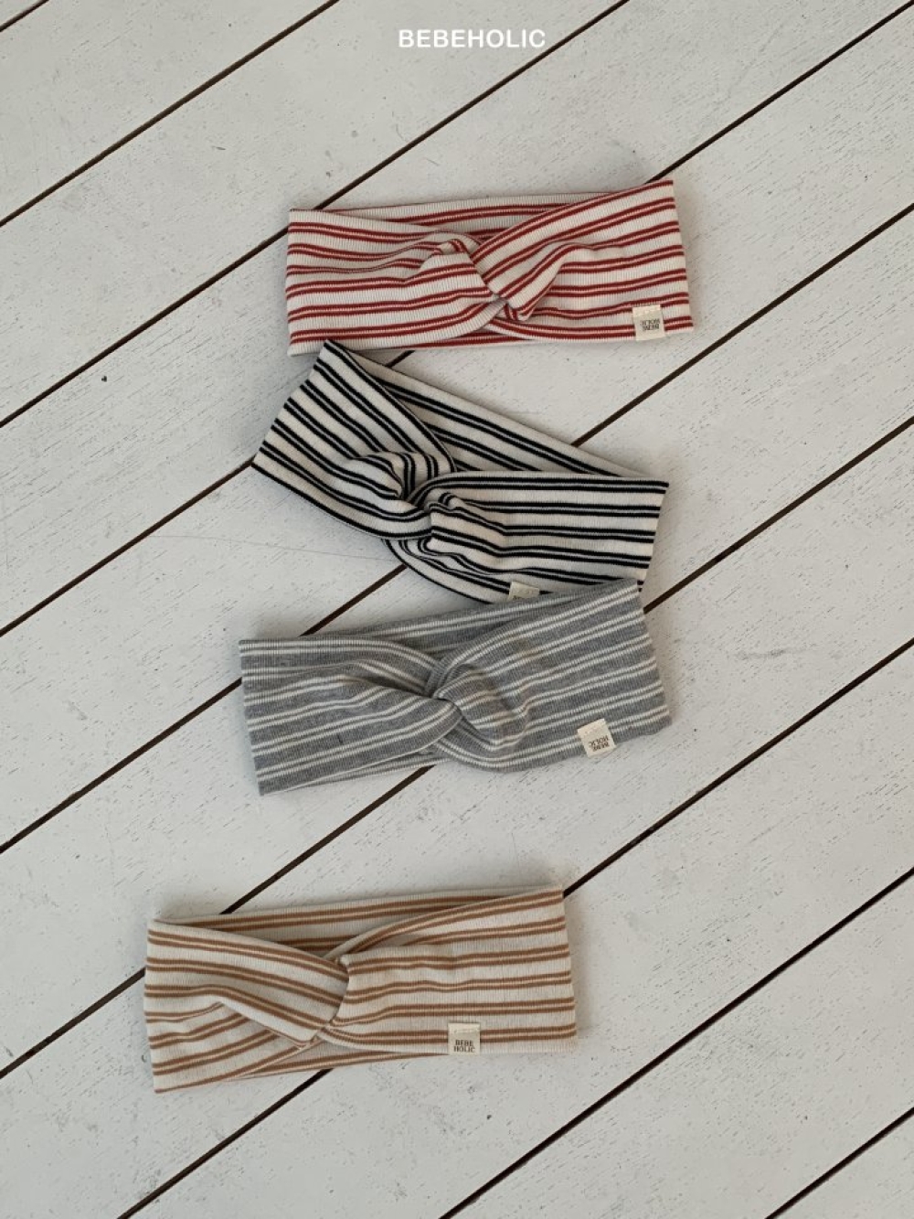 Bebe holic04｜(3m-18m) 扭結條紋髮帶