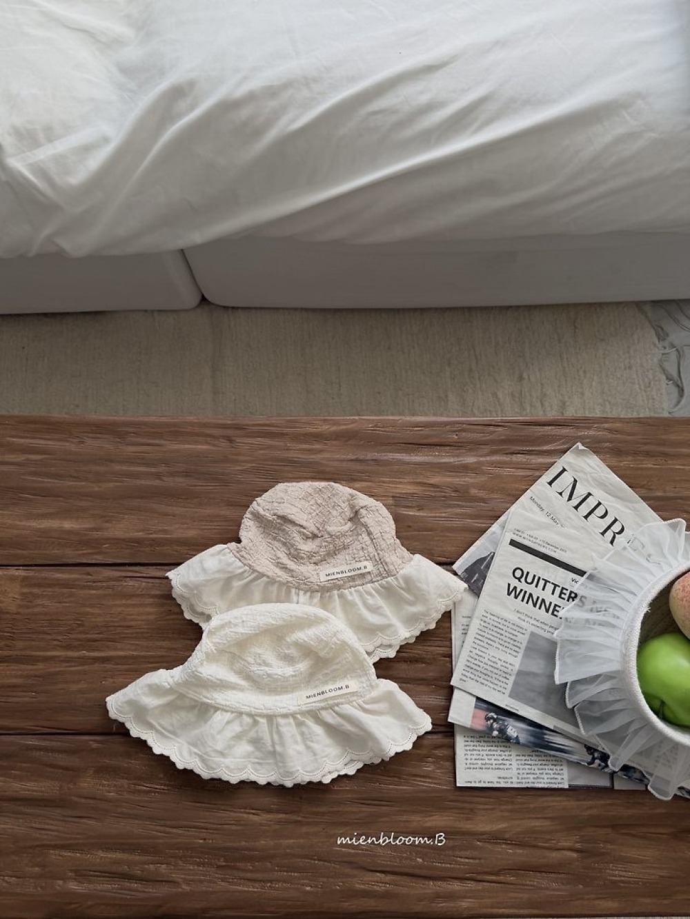 Bloom.b46｜(55cm-118cm) 花邊抓皺漁夫帽