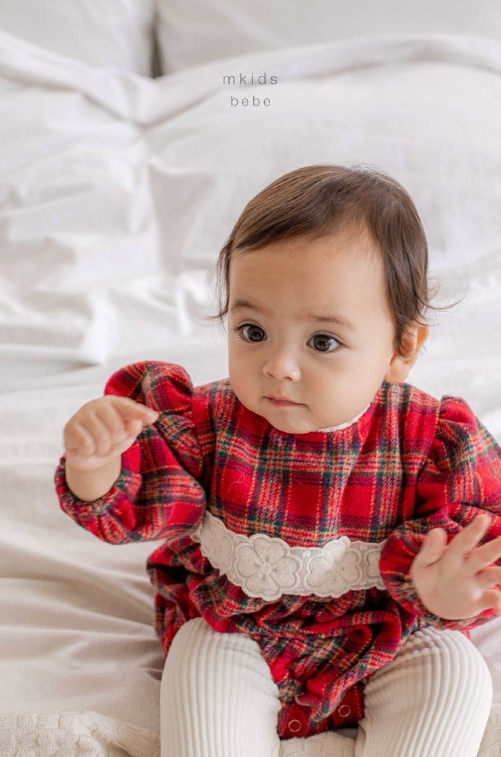 M-KIDS01｜(55-80cm) 1色聖誕格紋包屁衣