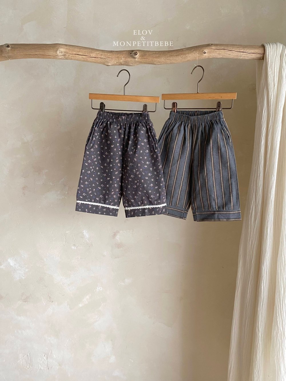 Monpetitbebe13｜(70-110cm) 碎花/線條直筒長褲