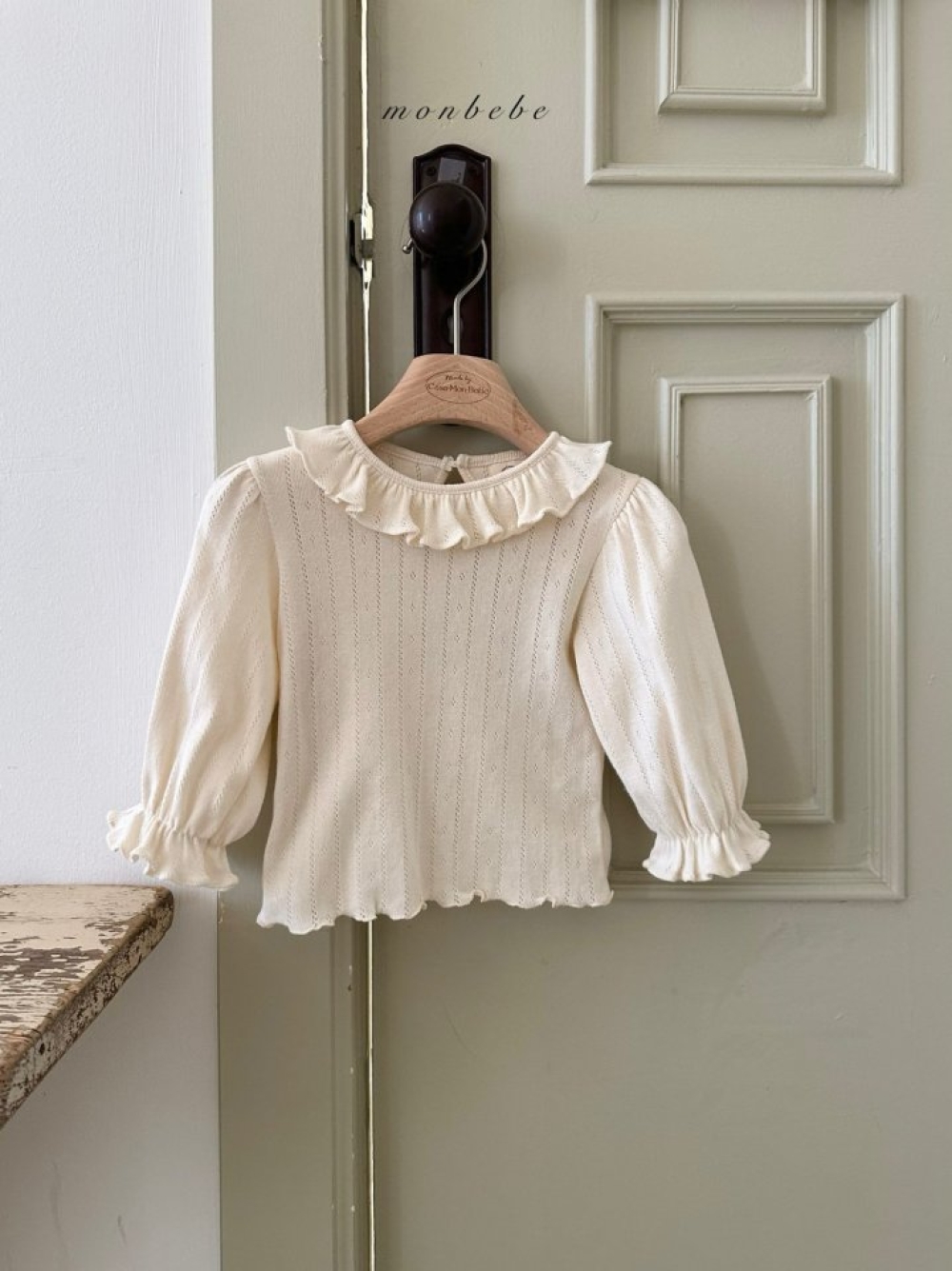 MONBEBE30｜(1y-8y) 荷葉領透氣上衣