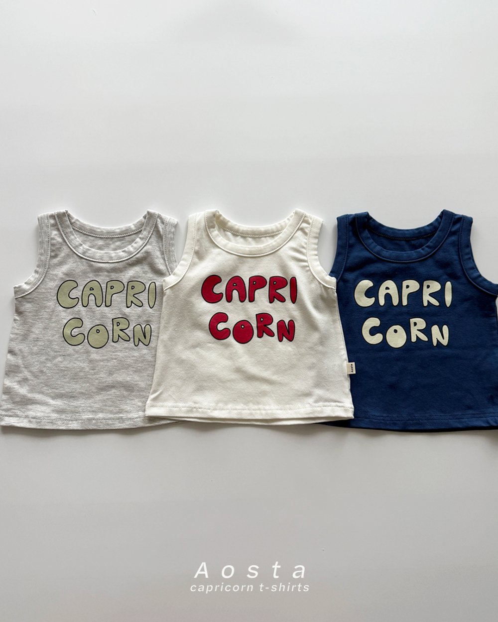 AOSTA57｜(6m-5y) 3款英文字母無袖背心