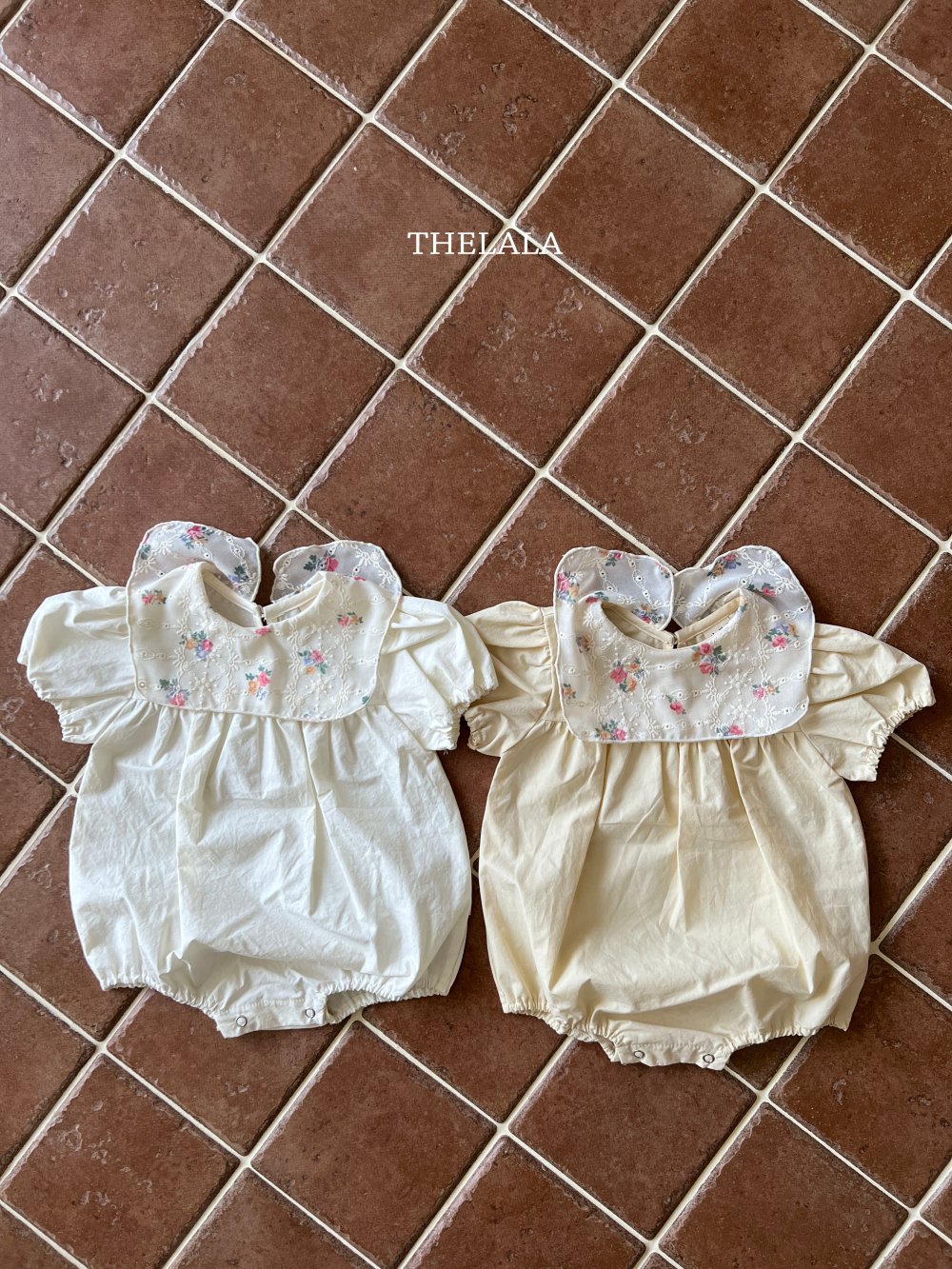 thelala56｜ (0m-18m) 玫瑰翻領包屁衣