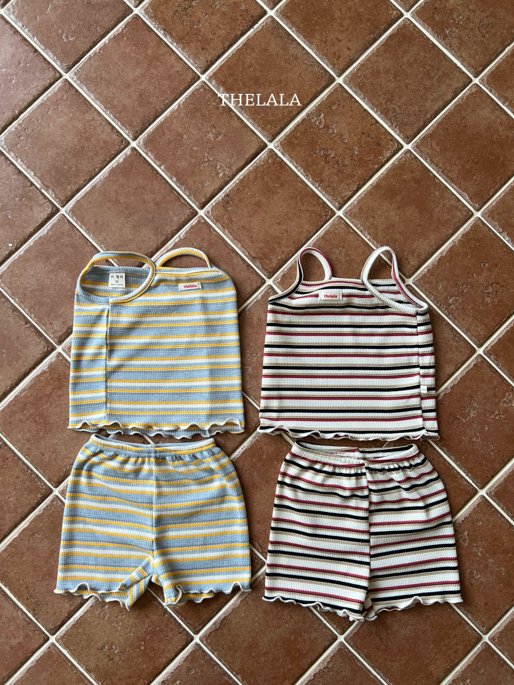 thelala35｜ (70-115) 條紋細肩套裝