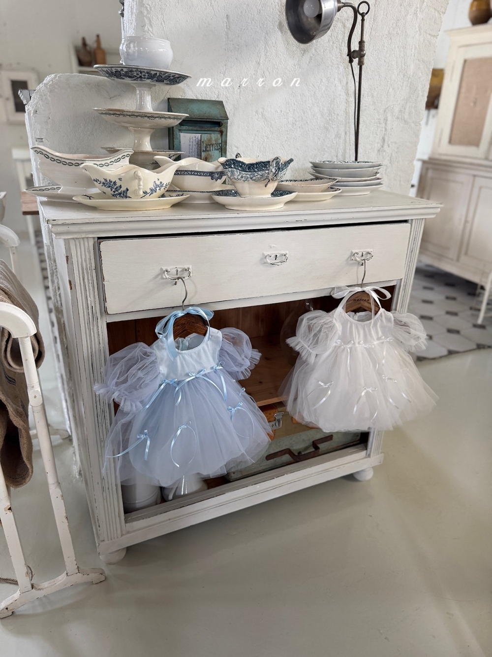 Marron08｜(3m-18m 1y-6y) 蝴蝶結紗裙裝