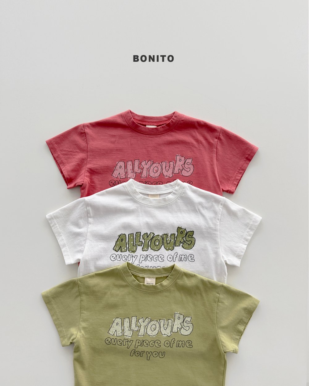 Bonito13｜(75cm-125cm) 3色彩繪英文字母上衣