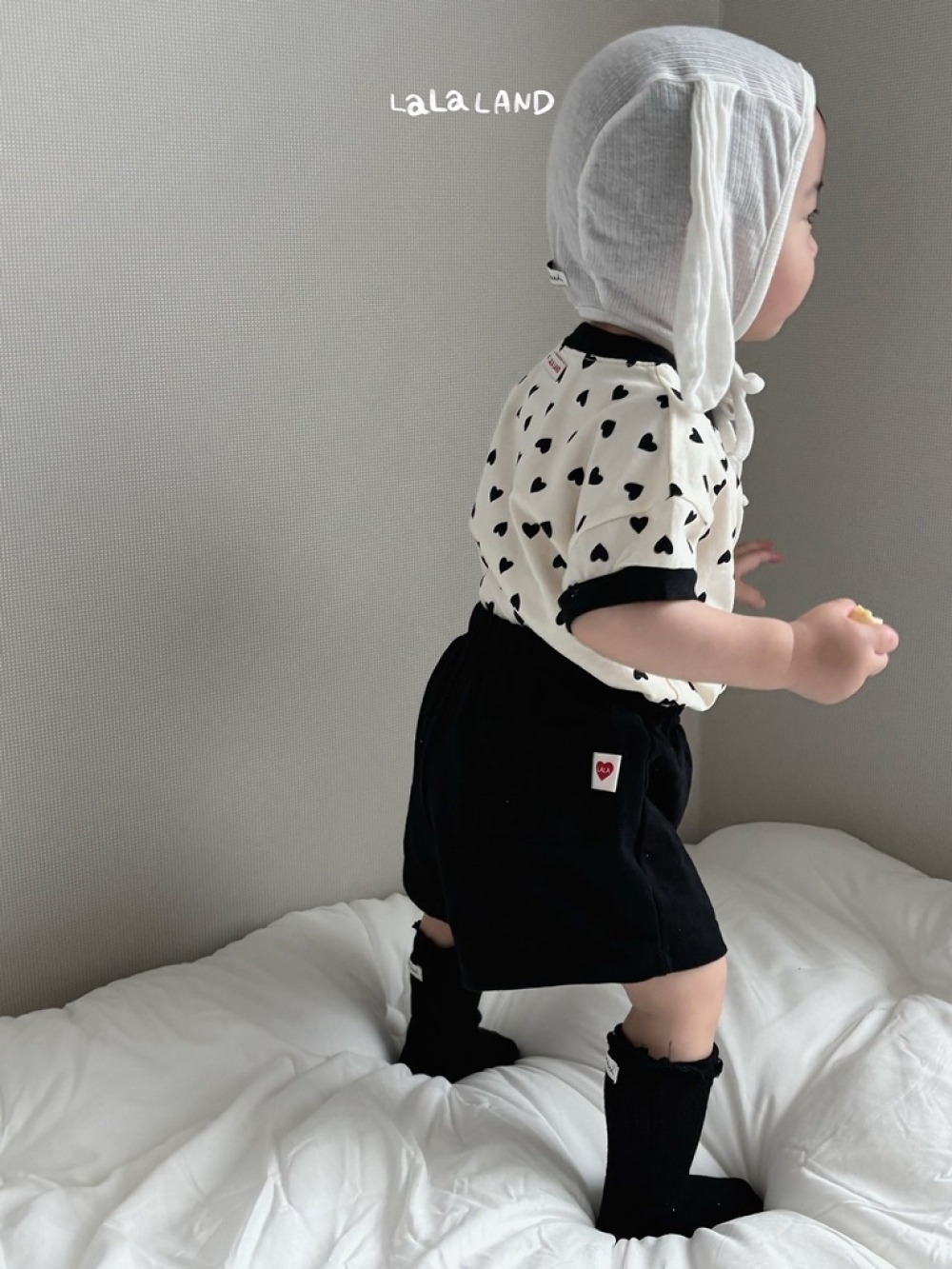 lala land12｜(3m-18m) 4色口袋愛心標棉質短褲