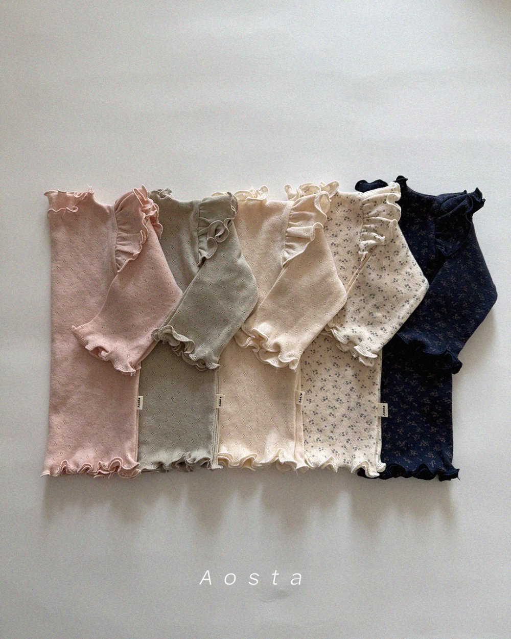 AOSTA28｜(6m-5y) 飛袖捲邊上衣