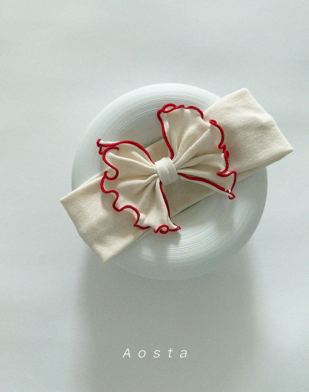 AOSTA19｜(6m-5y) 滾邊蝴蝶結髮帶