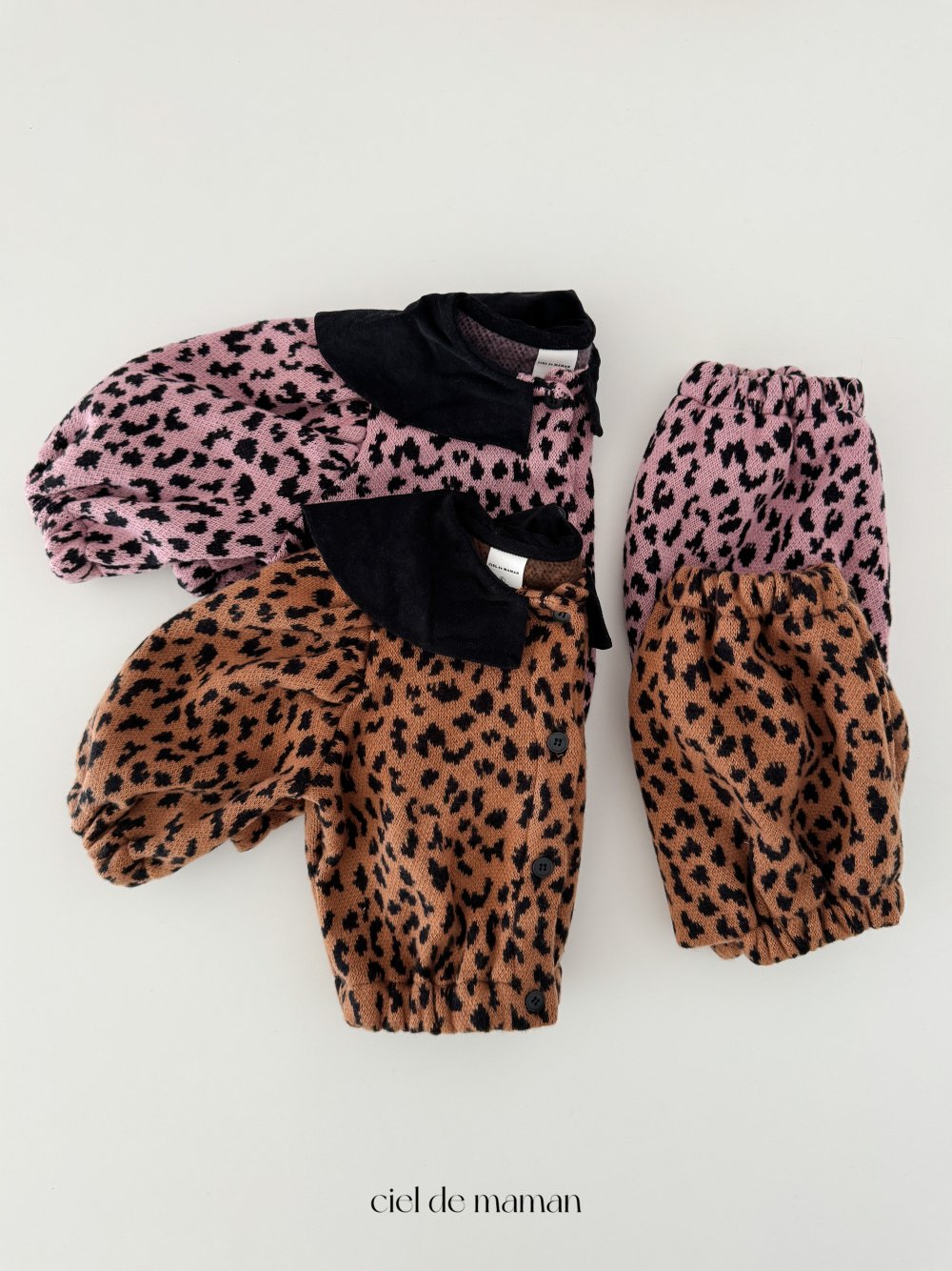 Cieldemaman08｜(6M~24M)  2色豹紋翻領套裝